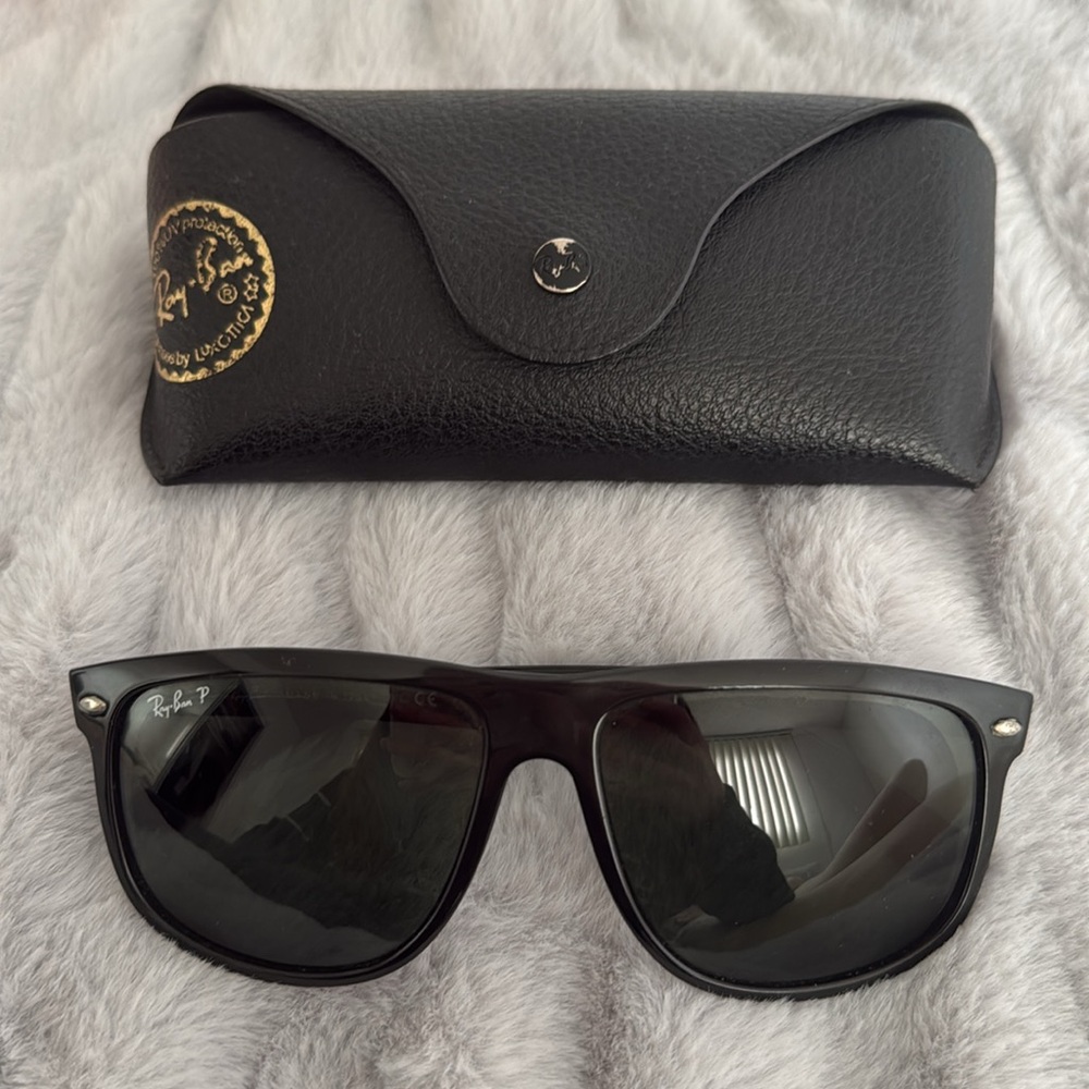 Boyfriend Ray-Ban Black Sunglasses with Case & Glass Lenses. Polarized.